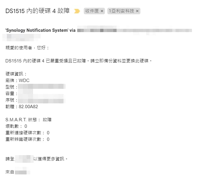 synology email通知信